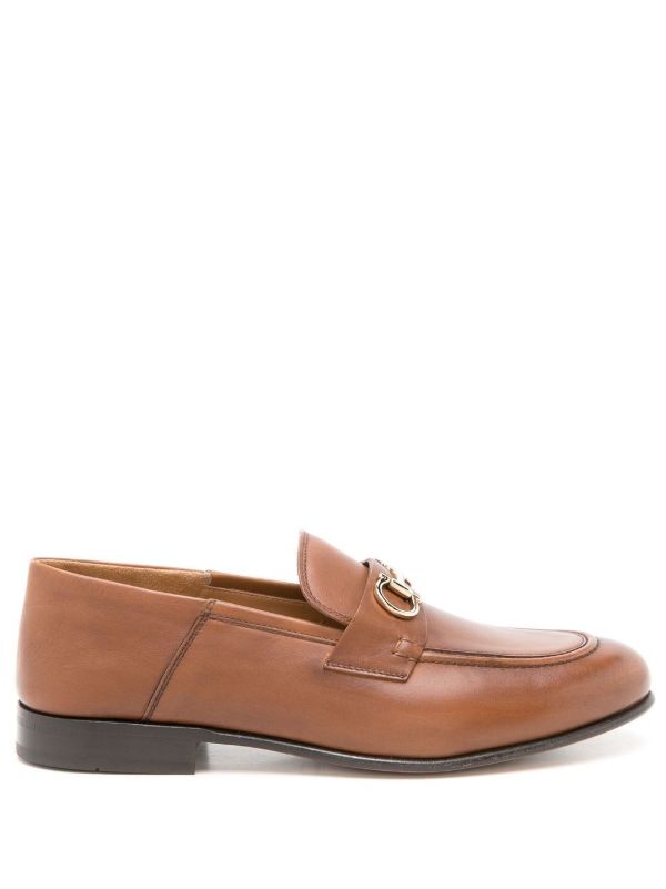 browns Ferragamo brown Gancini leather loafers | Browns Loafers