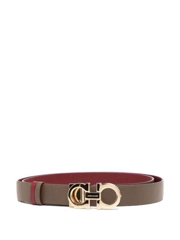 browns Ferragamo Brown Reversible Leather Gancini Belt | Browns Belts