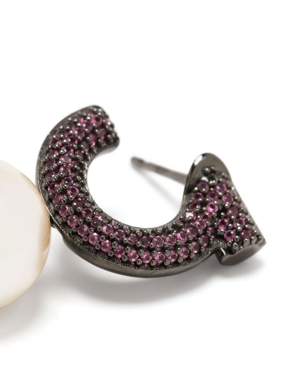 Browns Ferragamo Fuchsia Gancini Pearl Earrings | Browns Earrings