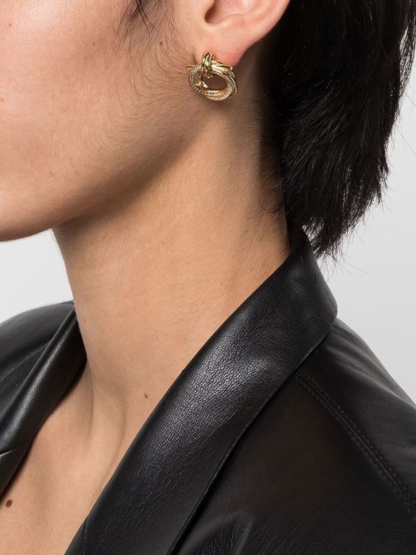Browns Ferragamo Gold Tone Gancini Crystal-embellished Earrings | Browns Earrings