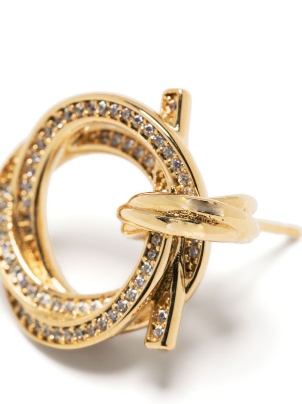 Browns Ferragamo Gold Tone Gancini Crystal-embellished Earrings | Browns Earrings