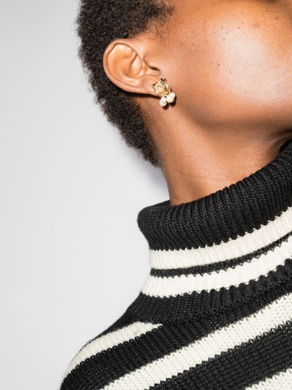 Browns Ferragamo Gold Tone Gancini Pearl Stud Earrings | Browns Earrings