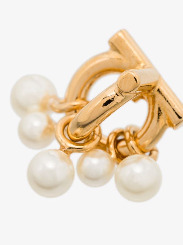 Browns Ferragamo Gold Tone Gancini Pearl Stud Earrings | Browns Earrings