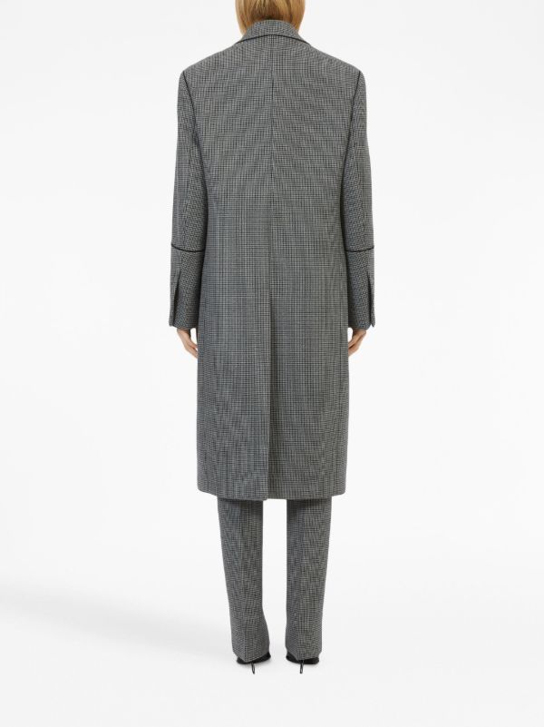 Browns Ferragamo Grey Checked Single-Breasted Coat | Browns Single Breasted Coats