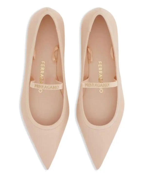 Browns Ferragamo Leather Ballet Flats | Browns Ballerina Shoes