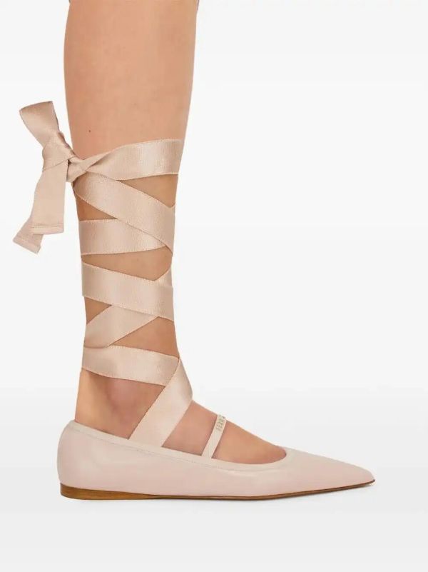 Browns Ferragamo Leather Ballet Flats | Browns Ballerina Shoes