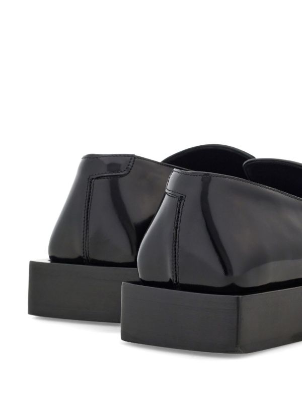 Browns Ferragamo Leather Square-Toe Loafers | Browns Loafers