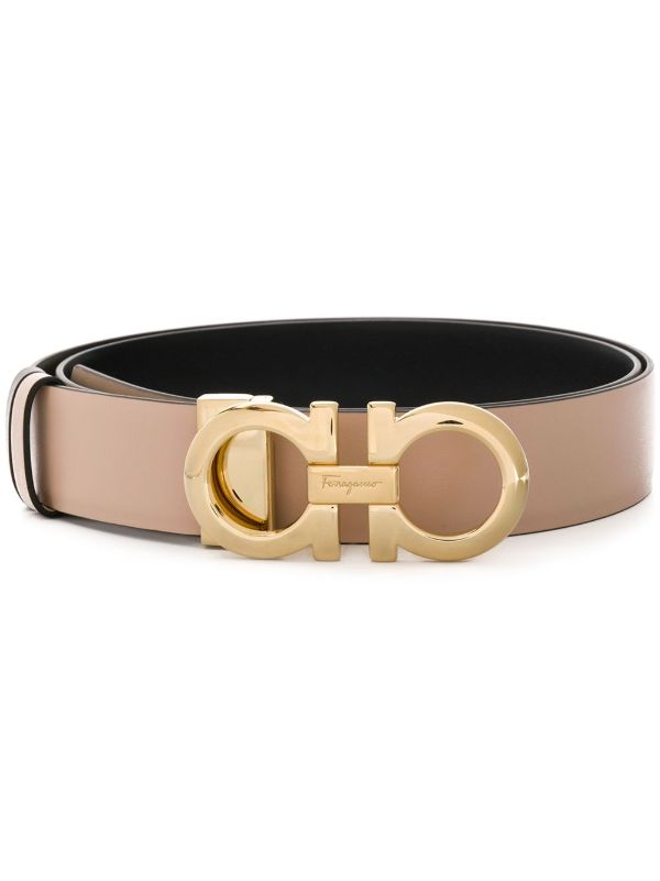 browns Ferragamo Neutral Gancini Leather Belt | Browns Belts