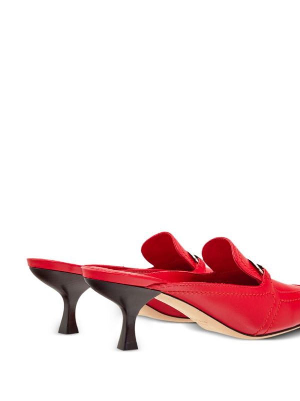 Browns Ferragamo Red New Vara Leather Mules | Browns Mules