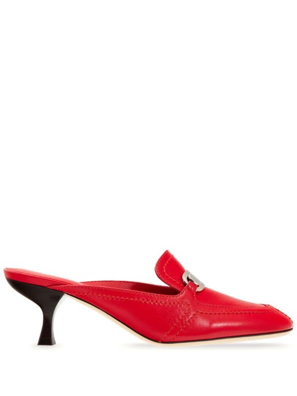 browns Ferragamo Red New Vara Leather Mules | Browns Mules