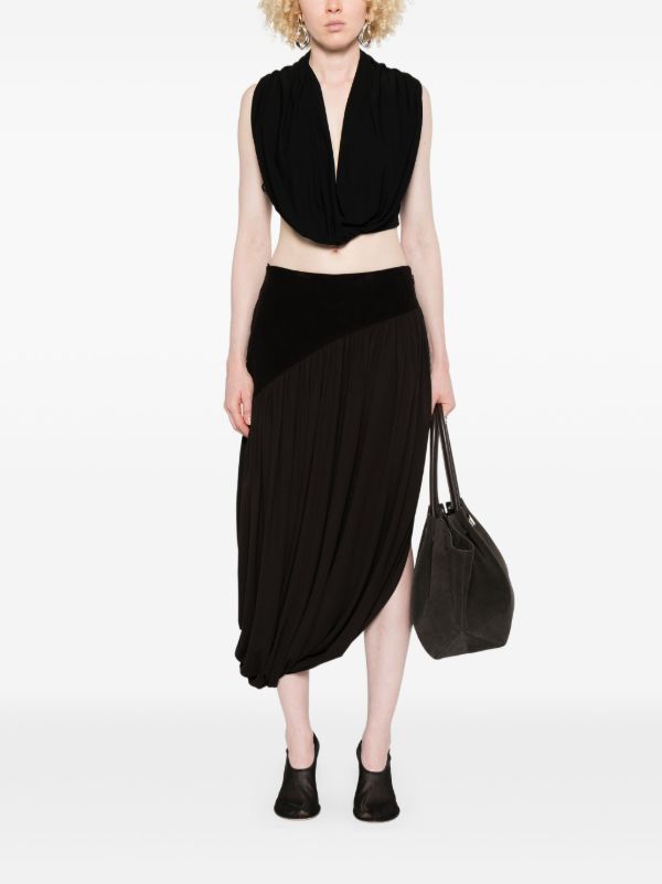 Browns Ferragamo Satin Draped Mini Skirt | Browns Asymmetric & Draped Skirts