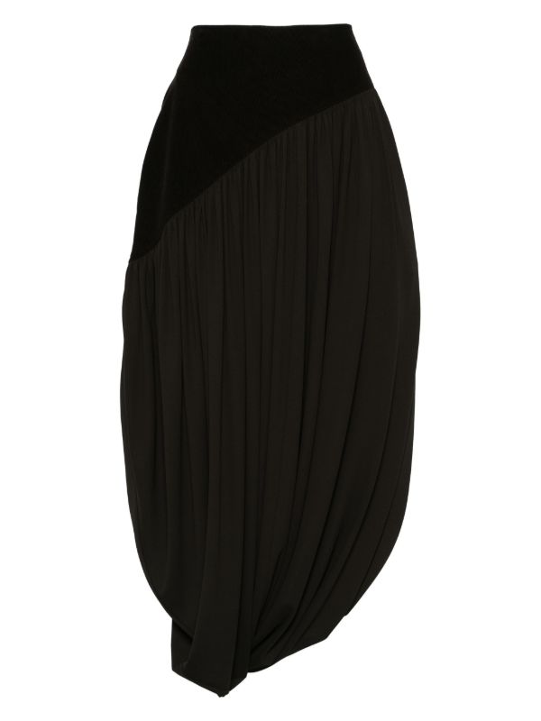 browns Ferragamo satin draped mini skirt | Browns Asymmetric & Draped Skirts