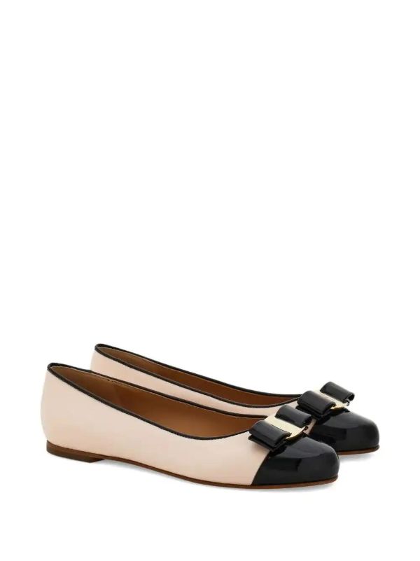 Browns Ferragamo Varina Leather Ballerina Shoes | Browns Ballerina Shoes