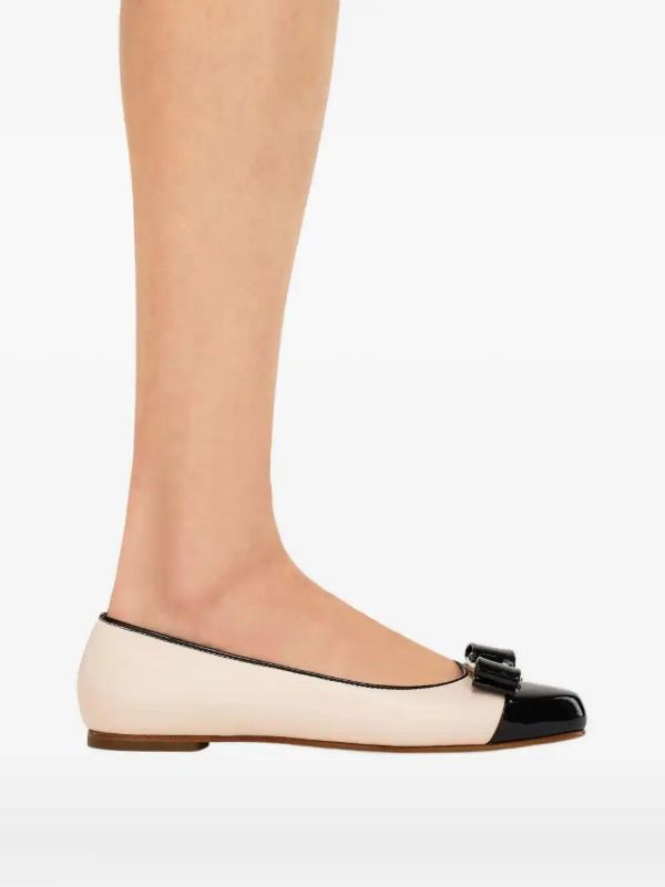 Browns Ferragamo Varina Leather Ballerina Shoes | Browns Ballerina Shoes