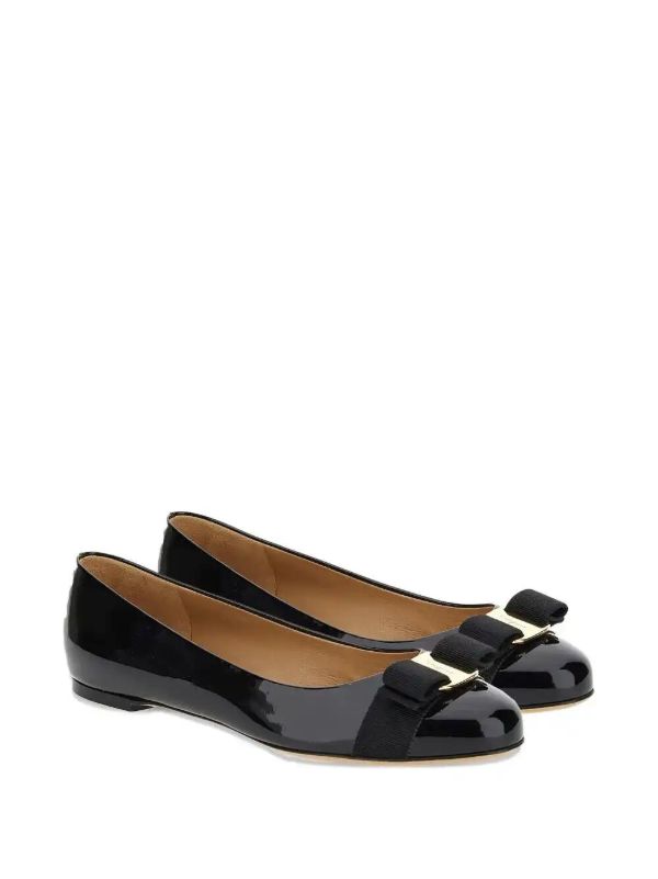 Browns Ferragamo Varina Patent Ballet Flats | Browns Ballerina Shoes