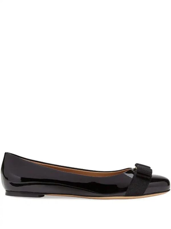 browns Ferragamo Varina patent ballet flats | Browns Ballerina Shoes