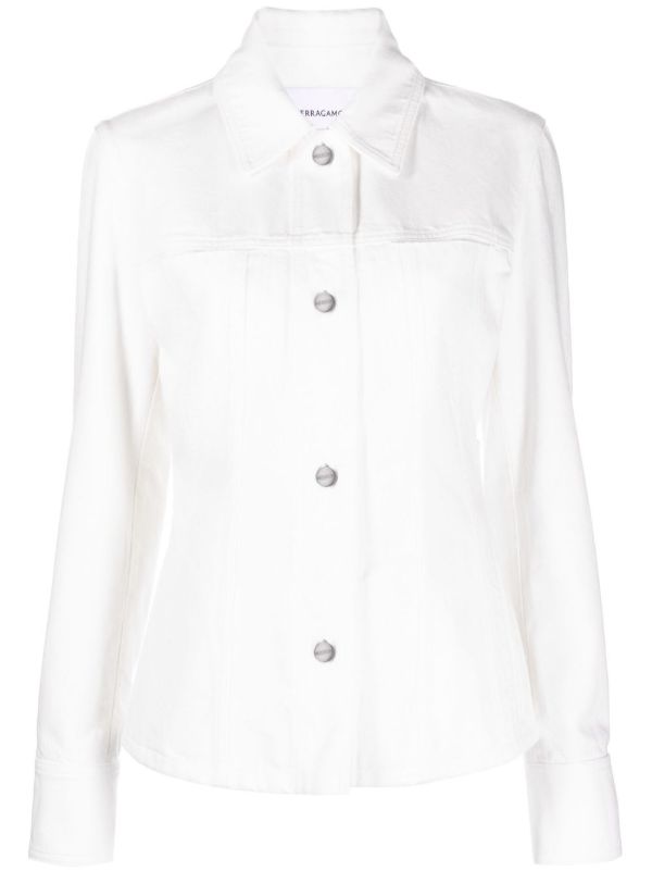 browns Ferragamo white denim jacket | Browns Denim Jackets