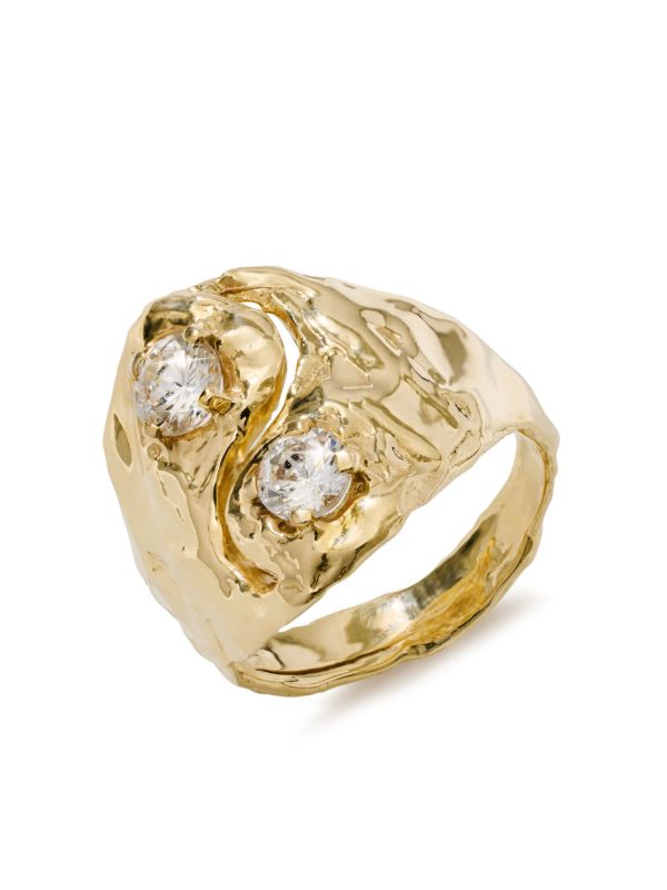 Browns Fie Isolde 14K Yellow Gold Yin Yang Diamond Ring | Browns Fine Rings