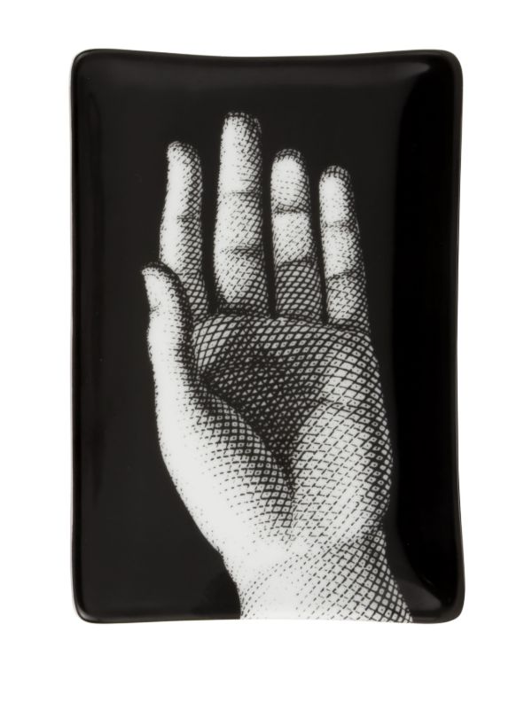 Browns Fornasetti Black Mano Porcelain Ashtray | Browns Trays