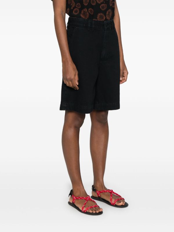 Browns FRAME Black Organic Cotton Denim Shorts | Browns Denim Shorts