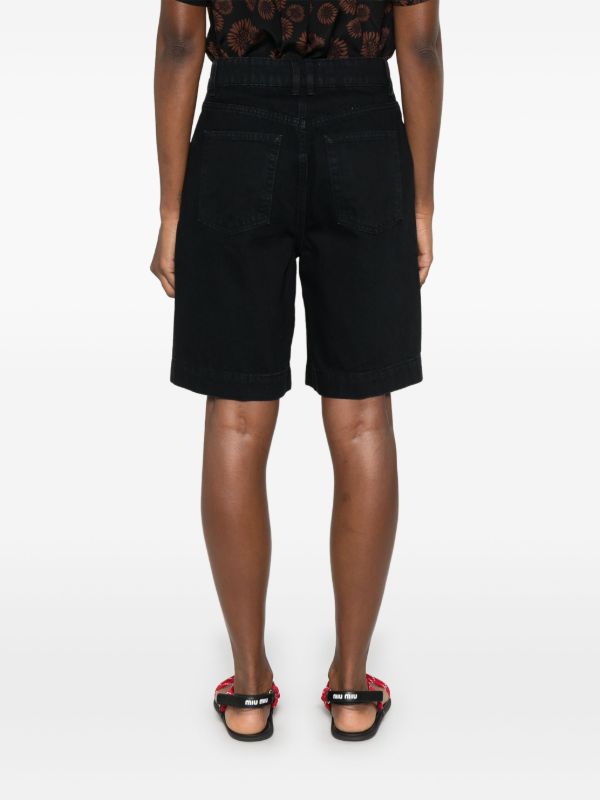 Browns FRAME Black Organic Cotton Denim Shorts | Browns Denim Shorts