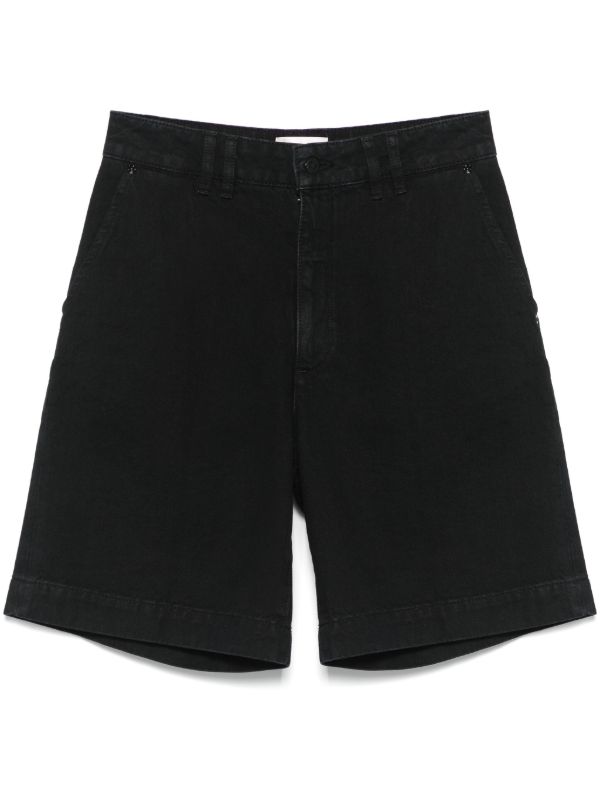 browns FRAME Black Organic Cotton Denim Shorts | Browns Denim Shorts