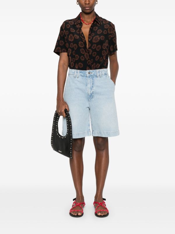 Browns FRAME Blue Organic Cotton Denim Shorts | Browns Denim Shorts