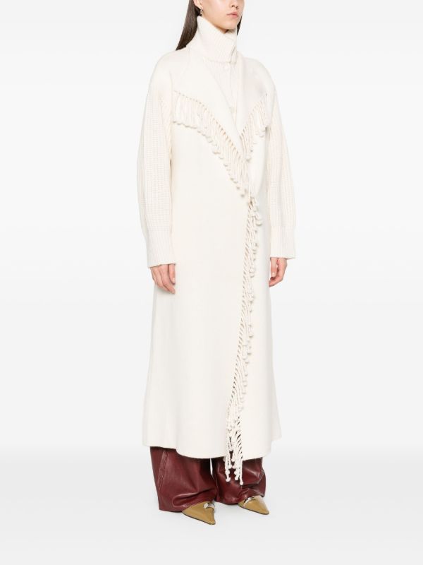 Browns FRAME Fringed Wool Coat | Browns Single Breasted Coats