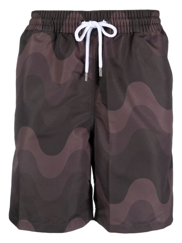 browns Frescobol Carioca Brown Graphic Print Swim Shorts | Browns Swim & Board Shorts