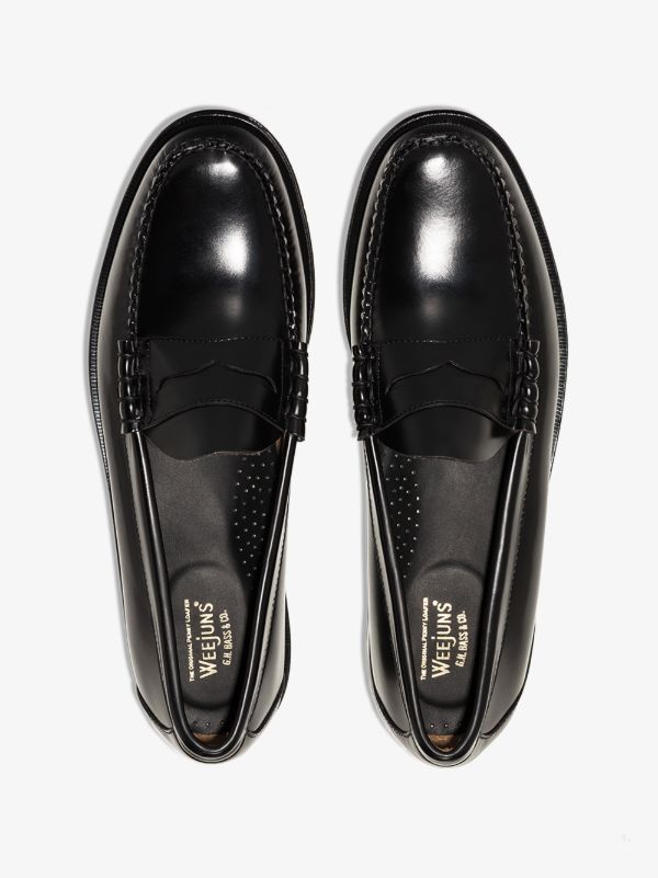 Browns G.H. Bass & Co. Black Weejuns '90s Larson Penny Loafers | Browns Loafers