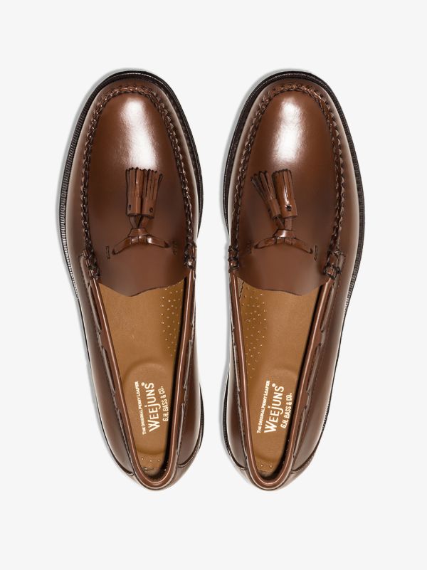 Browns G.H. Bass & Co. Brown Weejuns Larkin Tassel Leather Loafers | Browns Loafers