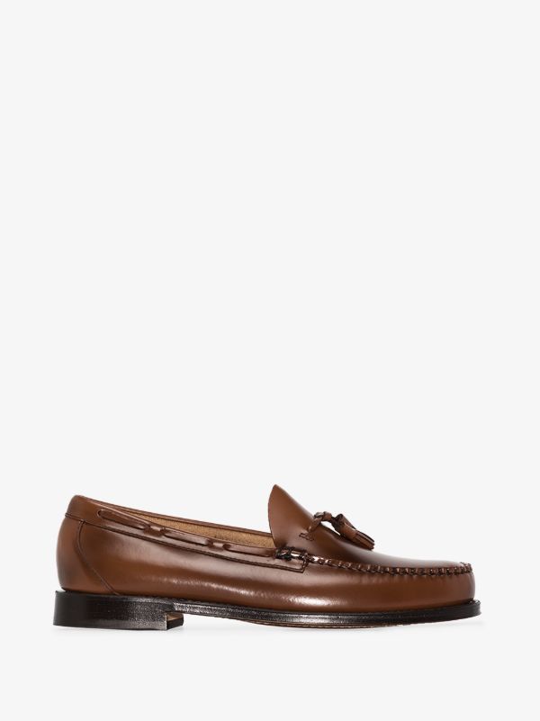 browns G.H. Bass & Co. brown weejuns larkin tassel leather loafers | Browns Loafers
