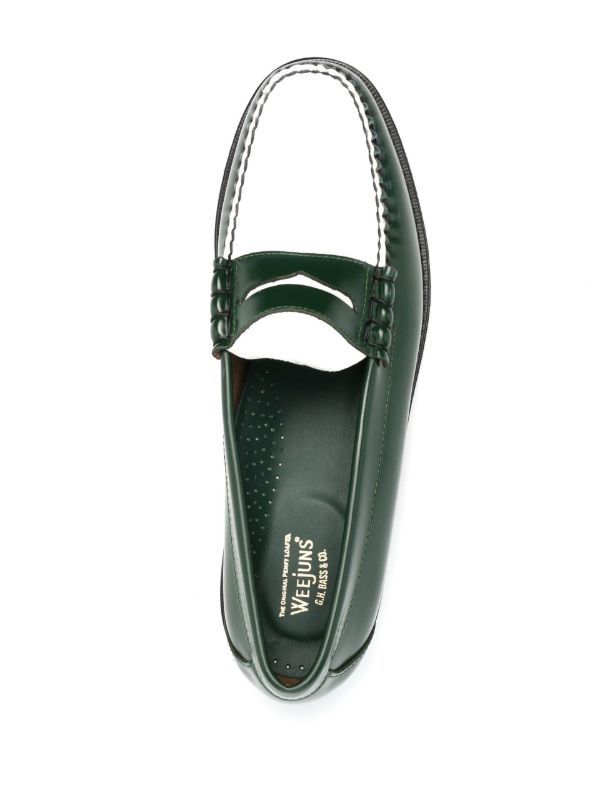 Browns G.H. Bass & Co. Green Larson Leather Loafers | Browns Loafers