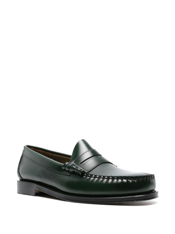 Browns G.H. Bass & Co. Green Weejuns Larson Penny Leather Loafers | Browns Loafers