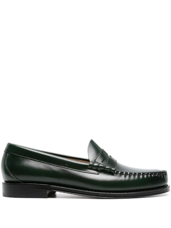 browns G.H. Bass & Co. Green Weejuns Larson Penny Leather Loafers | Browns Loafers