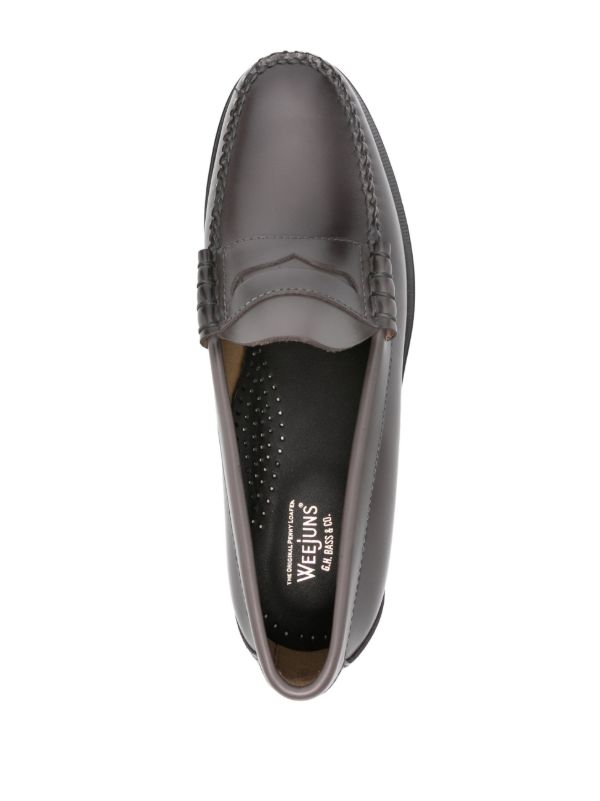 Browns G.H. Bass & Co. Grey Weejuns Leather Penny Loafers | Browns Loafers