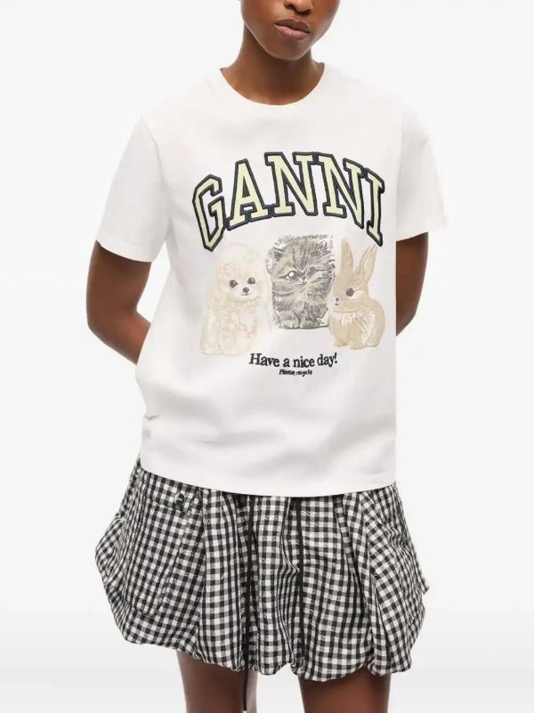 Browns GANNI Animal-print | Browns T-Shirts & Jersey Shirts