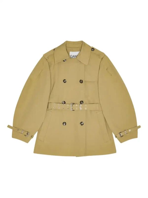 browns GANNI balloon-sleeve trench coat | Browns Trench Coats & Raincoats