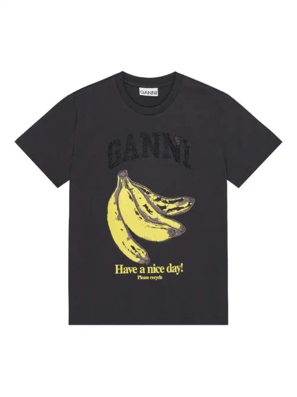 browns GANNI banana-print T-shirt | Browns T-Shirts & Jersey Shirts