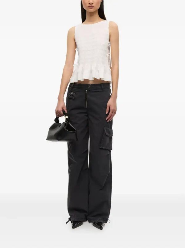 Browns GANNI Chambray Seersucker Top | Browns Vests & Tank Tops