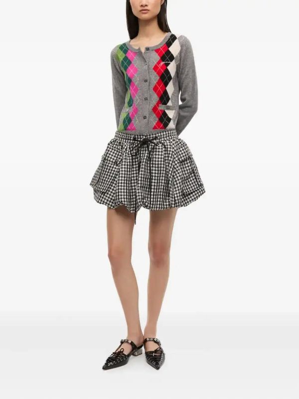 Browns GANNI Checked Bubble Skirt | Browns Full Skirts