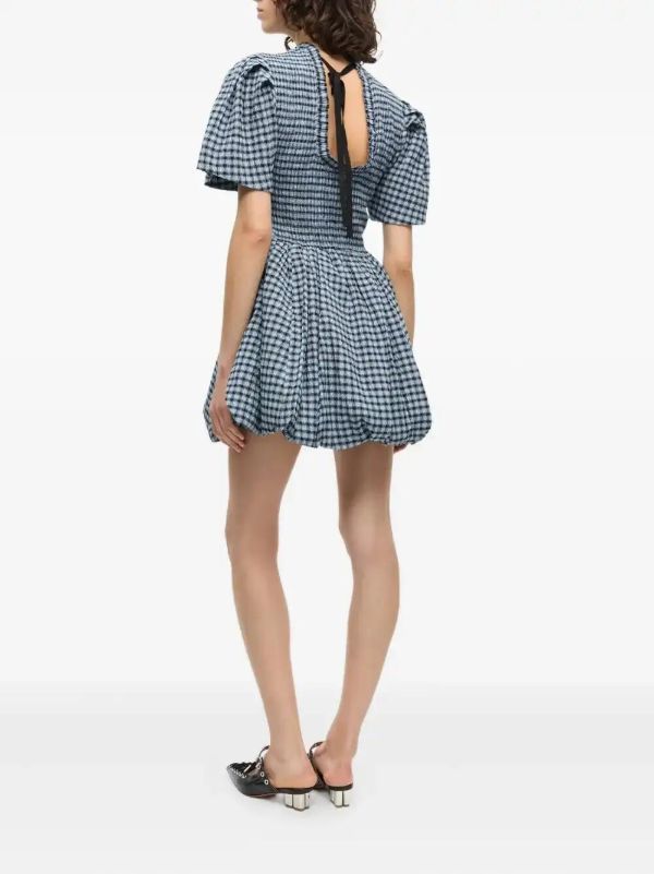 Browns GANNI Checked Seersucker Mini Dress | Browns Day Dresses