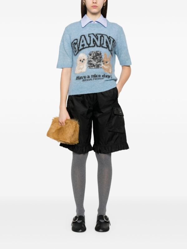 Browns GANNI Duchess Bermuda Shorts | Browns Knee-Length Shorts