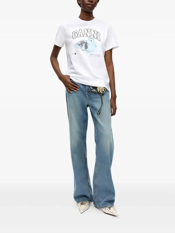 Browns GANNI Organic Cotton T-shirt | Browns T-Shirts & Jersey Shirts