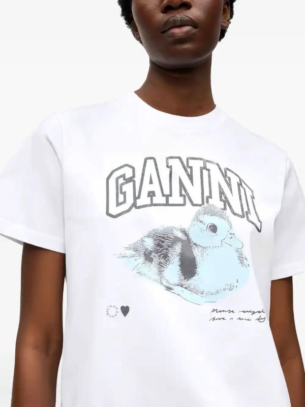 Browns GANNI Organic Cotton T-shirt | Browns T-Shirts & Jersey Shirts