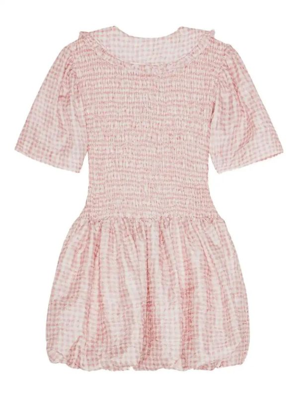 Browns GANNI Ruffled Smocked Mini Dress | Browns Day Dresses