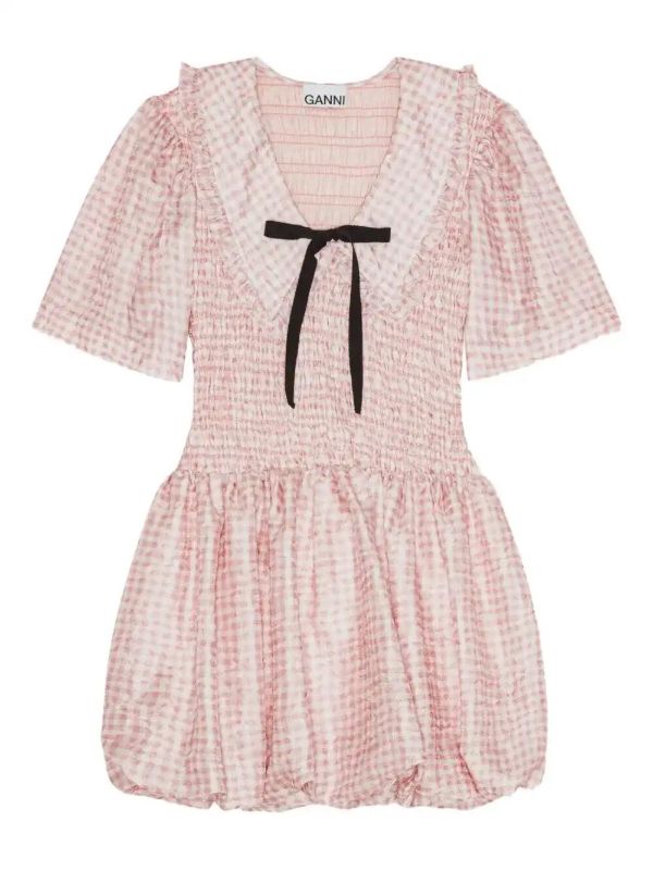 browns GANNI ruffled smocked mini dress | Browns Day Dresses