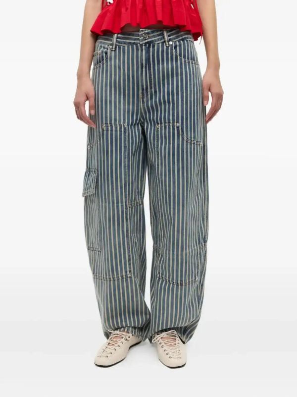 Browns GANNI Striped Jeans | Browns Straight-Leg Jeans
