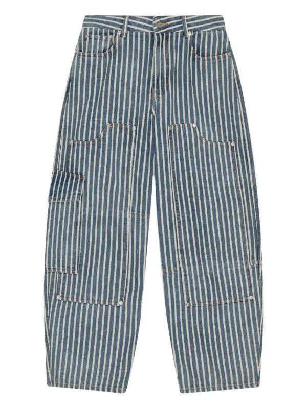 browns GANNI striped jeans | Browns Straight-Leg Jeans