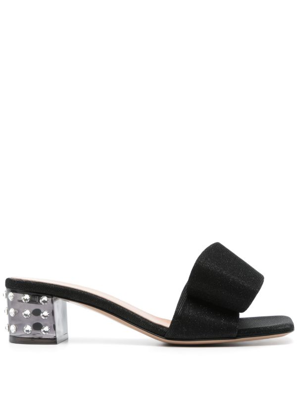 browns Gianvito Rossi Black 45mm Flash Mules | Browns Mules